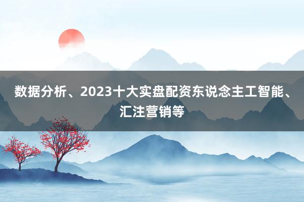 数据分析、2023十大实盘配资东说念主工智能、汇注营销等