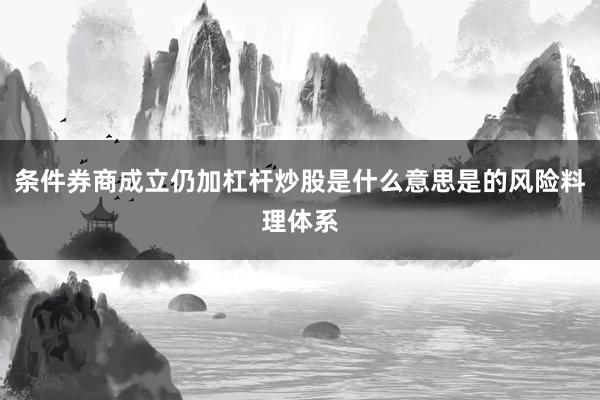 条件券商成立仍加杠杆炒股是什么意思是的风险料理体系